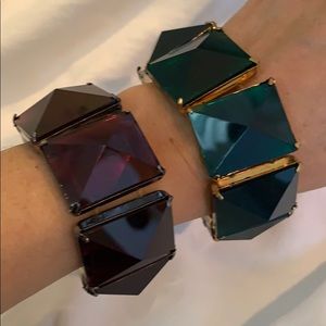 Purple and green rhinestone bracelets